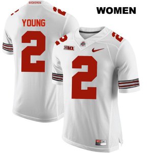 Women's NCAA Ohio State Buckeyes Chase Young #2 College Stitched Authentic Nike White Football Jersey TF20M15XQ